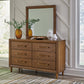 Lyncott Queen Upholstered Bed with Mirrored Dresser and Nightstand