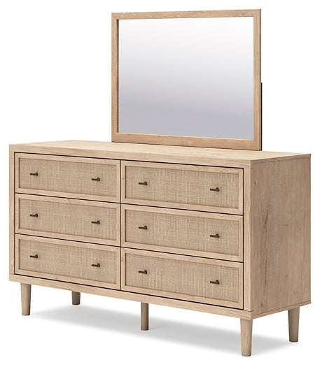 Cielden Queen Panel Headboard with Mirrored Dresser, Chest and 2 Nightstands