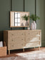 Cielden King Panel Bed with Mirrored Dresser, Chest and Nightstand