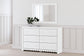 Mollviney Full Panel Storage Bed with Mirrored Dresser and 2 Nightstands