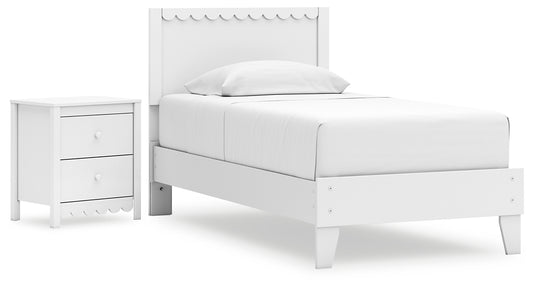 Ashley Express - Hallityn Twin Panel Platform Bed with Nightstand