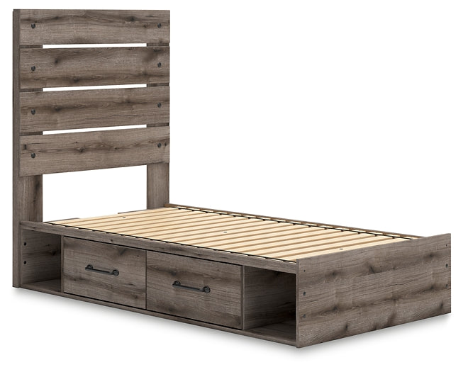 Graystorm Twin Panel Bed with Storage