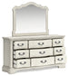 Arlendyne King Upholstered Bed with Mirrored Dresser and 2 Nightstands